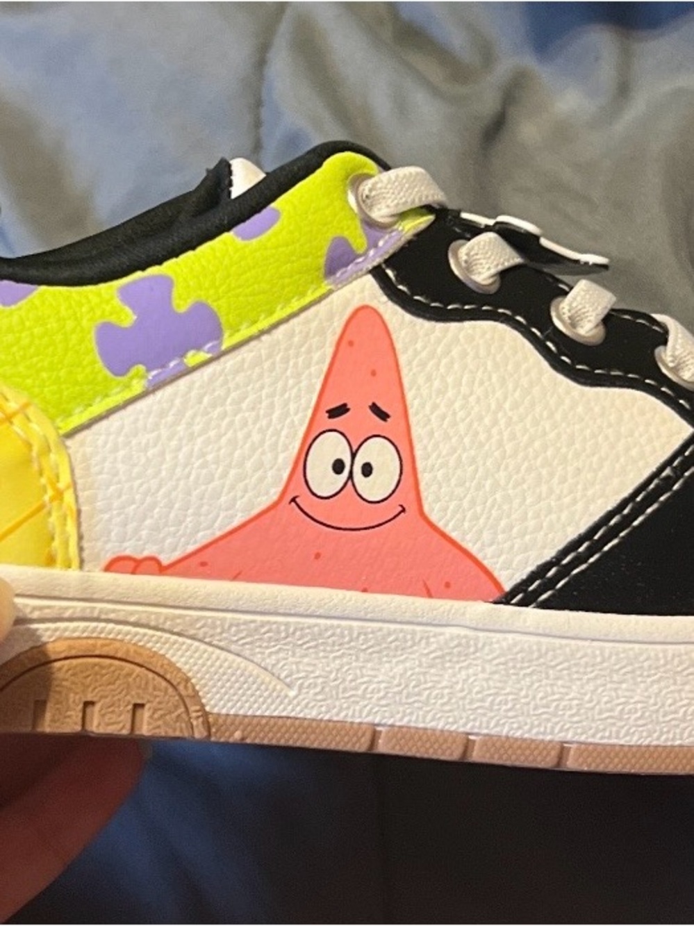 SpongeBob Squarepants Kids Sneakers with Pink Patrick & Neon Green Accents